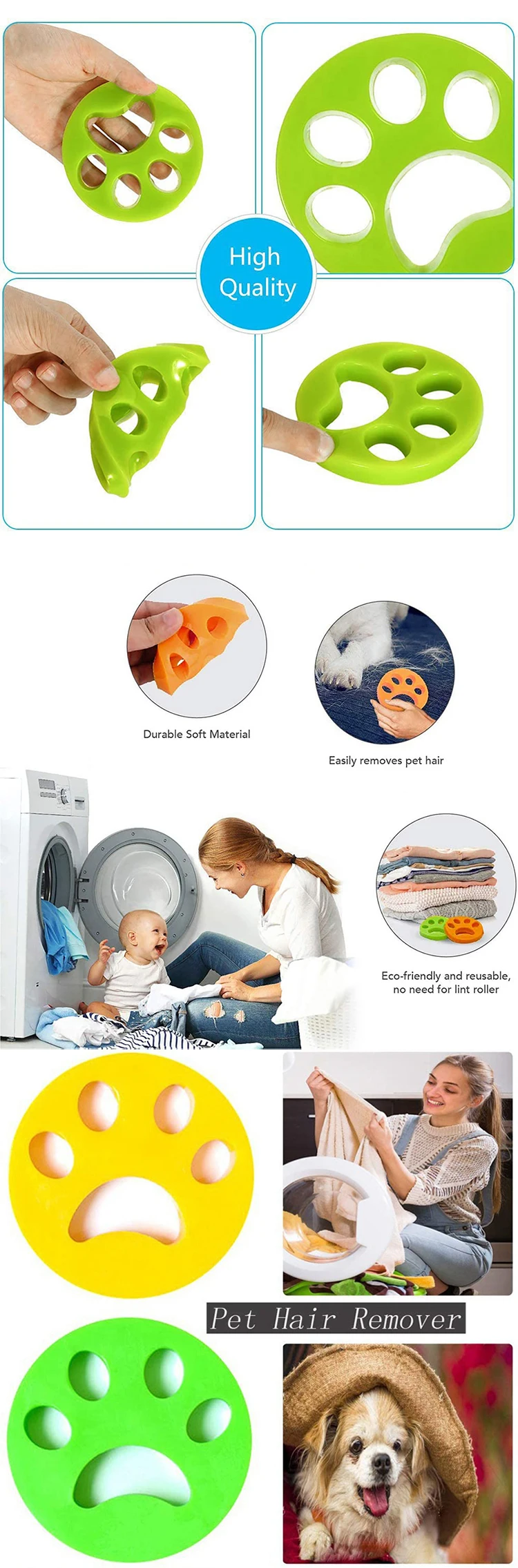 Silicone Pet Hair Paper Remover Sticker Pet Fur Remover Laundry Fur