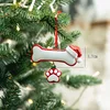 Dog paw print bone - resin small pendant