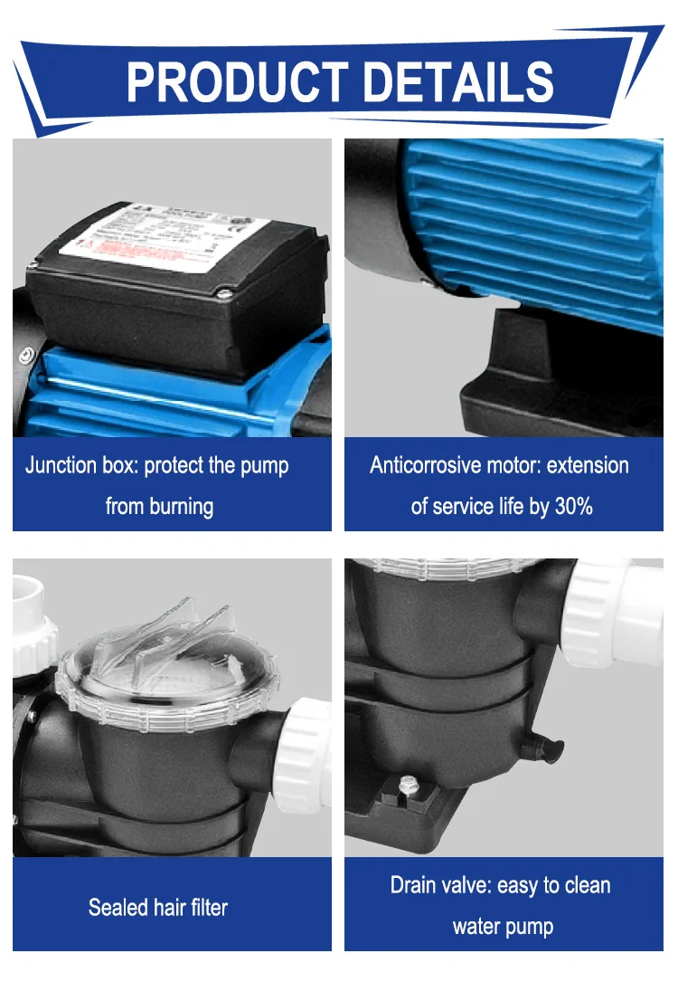 Fenlin Sand Filter Circulation Pump Electric Swimming Pool Water Pump