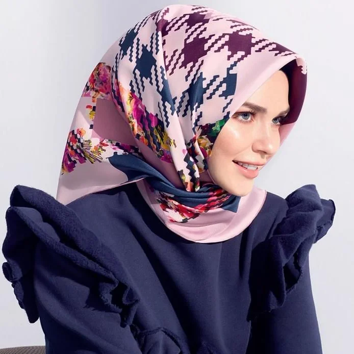 Качественная доставка новейший дизайн хиджаб с цветочным принтом многослойный шифоновый шелковый шарф для