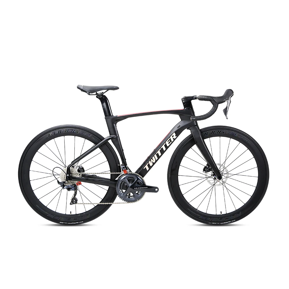 Twitter Factory Price 700C Carbon Fiber Road Bike 22 Speed with Disc Brake Inner Cables Road Bicycle New Model FLN