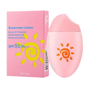 Wholesale Natural Korean SPF 50 Tinted Sunscreen Lotion Vegan Mineral Moisturizer Centella Collagen Skin Care for Face Body