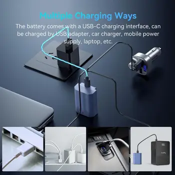 SMALLRIG NP-FZ100 2400mAh Camera Battery for Sony A7R V, A7 IV, A7S III, A7CR, USB-C Fast Charging Rechargeable Battery-4265 detail image