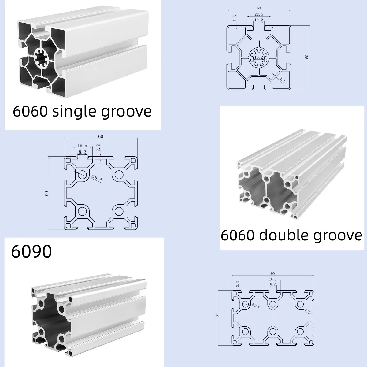 6060 V Slot Aluminum Profile - Durable & Versatile Solutions