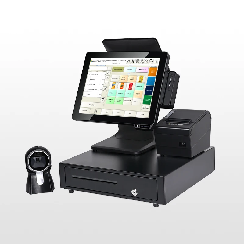 Desktop All in One Pos Machine Offline Billing Terminal Dual Screen Touch windows Pos System