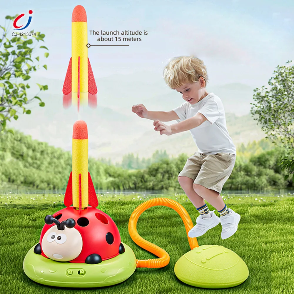 3 in 1 Educational Insect Jump Rope Rocket Launcher Ring Toss Game Remote Control Exercise Machine Outdoor Sport Toys