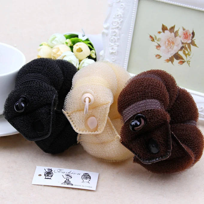 
Производитель, Пончик для волос, вязаный нейлоновый горячий пучок, нейлоновая эластичная лента, пуговица для прически невесты, Пончик для волос 