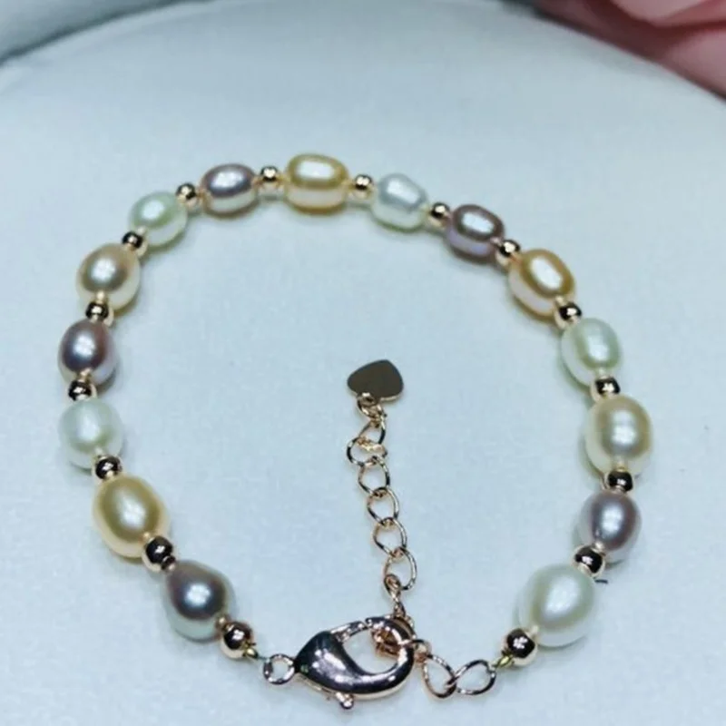 Genuine Personality Mix Color Natural Freshwater Pearl Bracelet