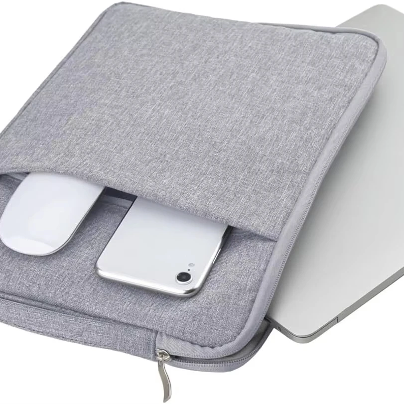 Boîte à main pour ordinateur portable 15,6 pouces Protecteur imperméable au polyester rembourré Tablette ordinateur sac de transport avec poches à poignée