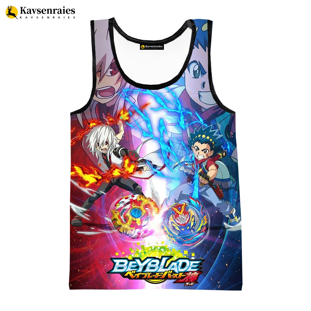 Anime Beyblade Burst 3D Digital Printing Tank Top for Men Hot Custom All Over Print Graphics Sleeveless Tops Printed 3D T Shirts