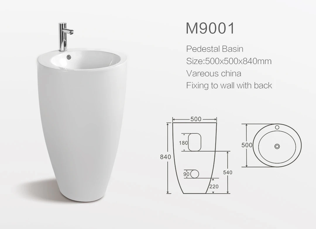 Professional Manufacturers Wastafel Berdiri Ceramic Cylinder Pedestal Sink Bathroom Hand Wash Basin