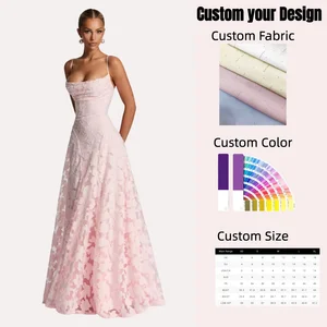 Elegant Ladies Summer Casual White Long Dress Floral Pattern Sexy Spaghetti Strap Backless with Lace-up Back for Parties Clubs