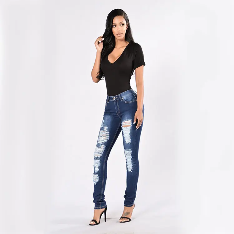 Vaqueros Rasgados Informales Para Mujer,Jeans Baratos De Alta Calidad - Buy  Vaqueros De Cintura Alta,Funky Azul Pantalones Vaqueros,Estilo Elegante  Mujer Pantalones Vaqueros Product on Alibaba.com