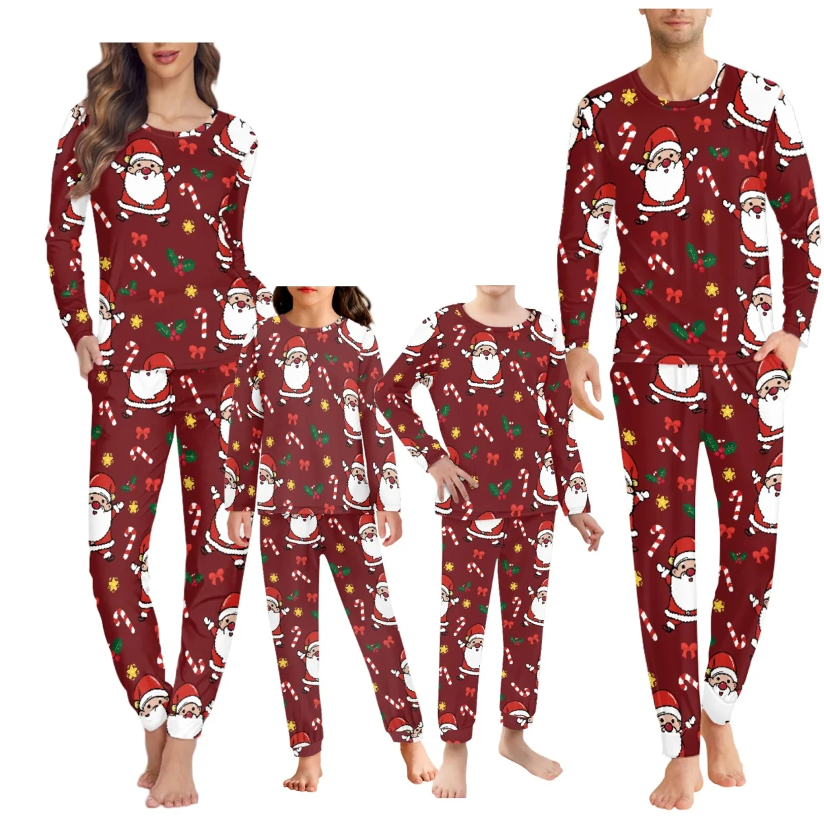 Dropshipping Clothing Matching Pajama Set Christmas Pyjamas Family Long Sleeve Sleepwear Men Women Children Nightwear Sets