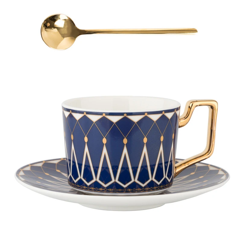 Hot Selling Europe type style coffee/tea cup and saucer with spoon  bone china milk cup porcelain tea set