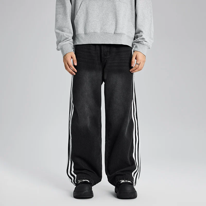 Shop Our Ready to Ship Men's Custom Baggy Jeans with Stripes