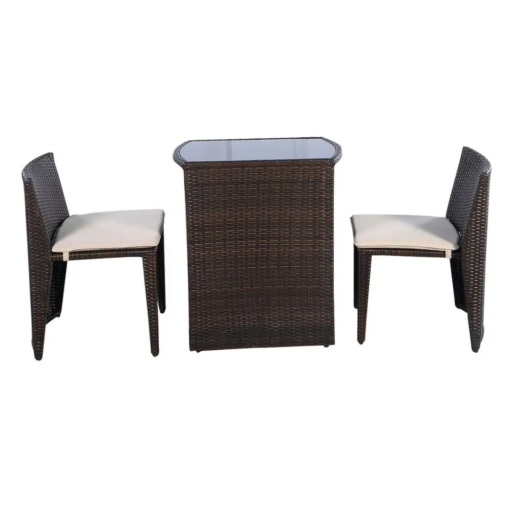 Outdoor Rattan Table Wicker Bar Dining Patio Furniture Set With Glass Table Top And Rattan 3pc Furniture Set Buy Balcony Table Outdoor Furniture Living Room Rattan Furniture Galvanized Steel Frame Garden Furniture Rattan