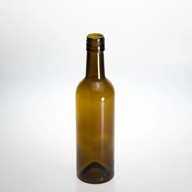 批发啤酒玻璃瓶380毫升圆形琥珀色玻璃酒瓶香槟