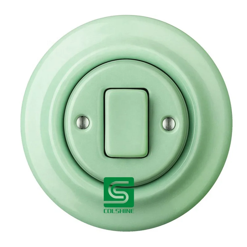 Porcelain push button switch,flush mounted retro ceramic wall switch ...