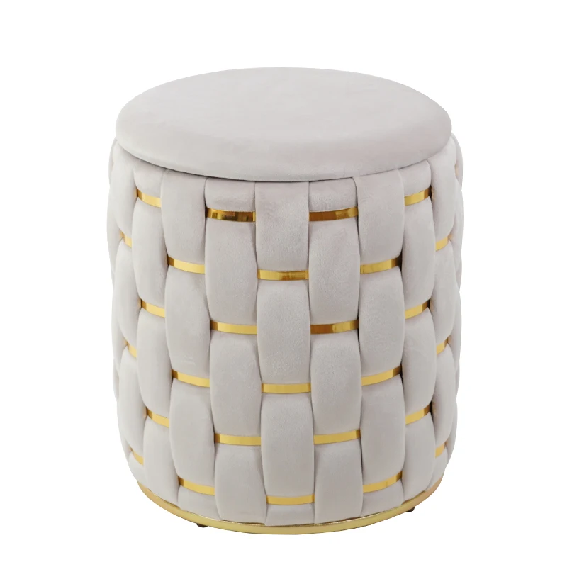 Modern Velvet Ottoman Fabric Pouf Stools Pouf Ottoman Stool Foorstool