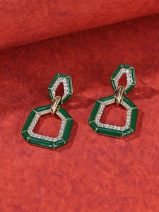 Sterling Silver Knot Earrings with Zircon Vintage Geometric Design Platinum Plated for Women-Engagement Wedding Anniversary Gift