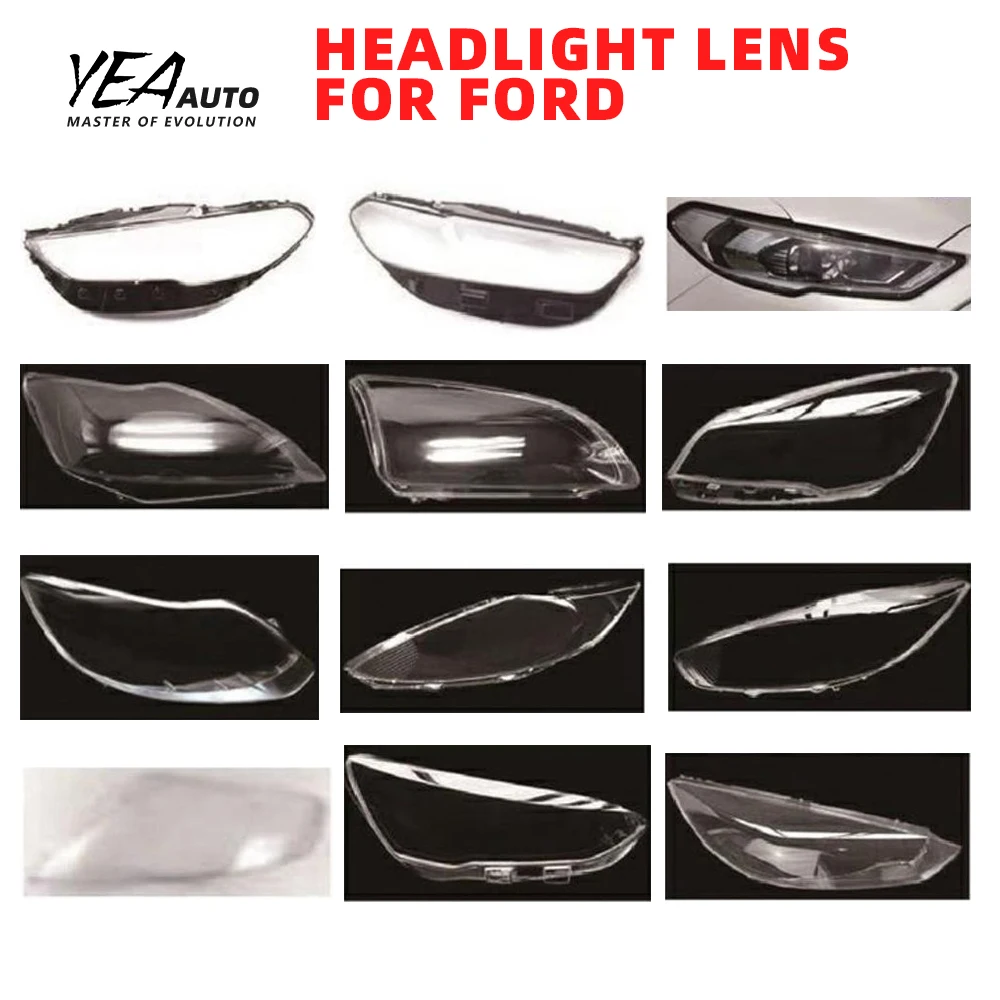 product car headlight cover lens glass lampshade cover lens for ford ecosport focus mondeo mustang light lens cover housing back base-35