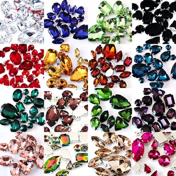 sew on rhinestone gems mixed shape