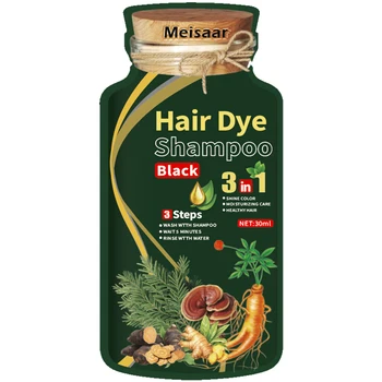80BOX/CTN Hair Factory Price Herbal Fast Black Hair Color Shampoo Black Color Cream Black Coloured Hair Dye Shampoo OEM ODM OBM