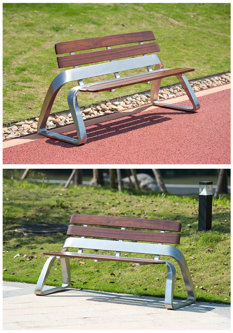 product outdoor furniture decorative bench outside park stainless steel composite bench seating out door garden patio chair bench-58