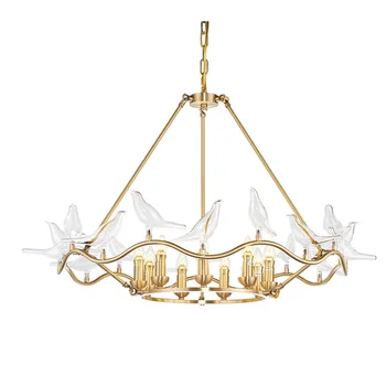 Modern Style G4 Pendant Lights Glass Bird Lamp Shades Hanging Living Room Pendant Lamp