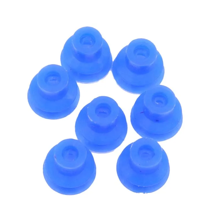 Custom-Tailored Blue Rubber Industrial Components and Silicone rubber Suction Cups Crafted from provided Samples and Drawings