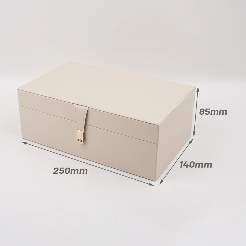 Luxury PU Leather Box Set Rectangular Wooden Storage Flip MDF Wooden Gift Box Handmade Box With SABER Certificate