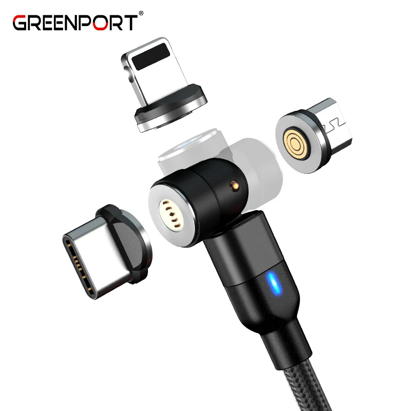 Быстрая зарядка 540 градусов Поворот Магнитный Мульти usb зарядный кабель 3 в 1 зарядное устройство для быстрой зарядки мобильного телефона адаптер USBC кабель