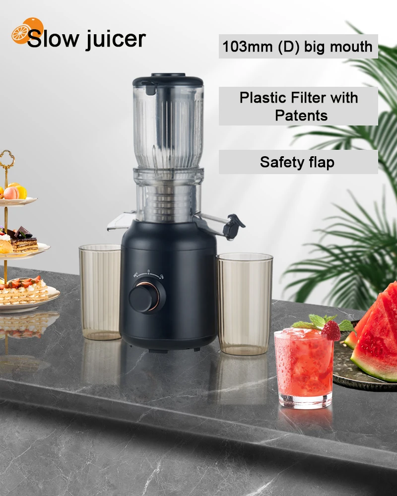 New 103mm Big Mouth Slow Masticating Juicer Automatic Extraction Fruit