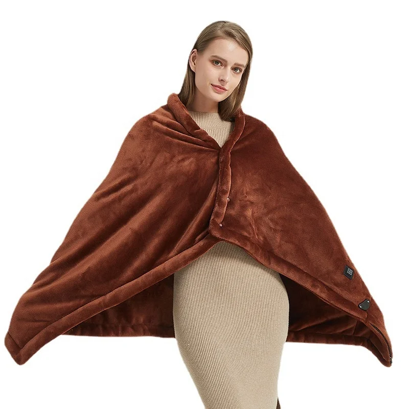 Electric Blanket for Winter Heated Blanket for Shoulder and Neck Heated Shawl Office Nap Warmer Cold-Protection Cape 5
