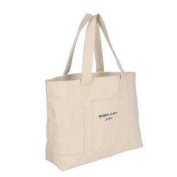 Factory gentle women's blank clear canvas shopping tote bags custom for women luxury