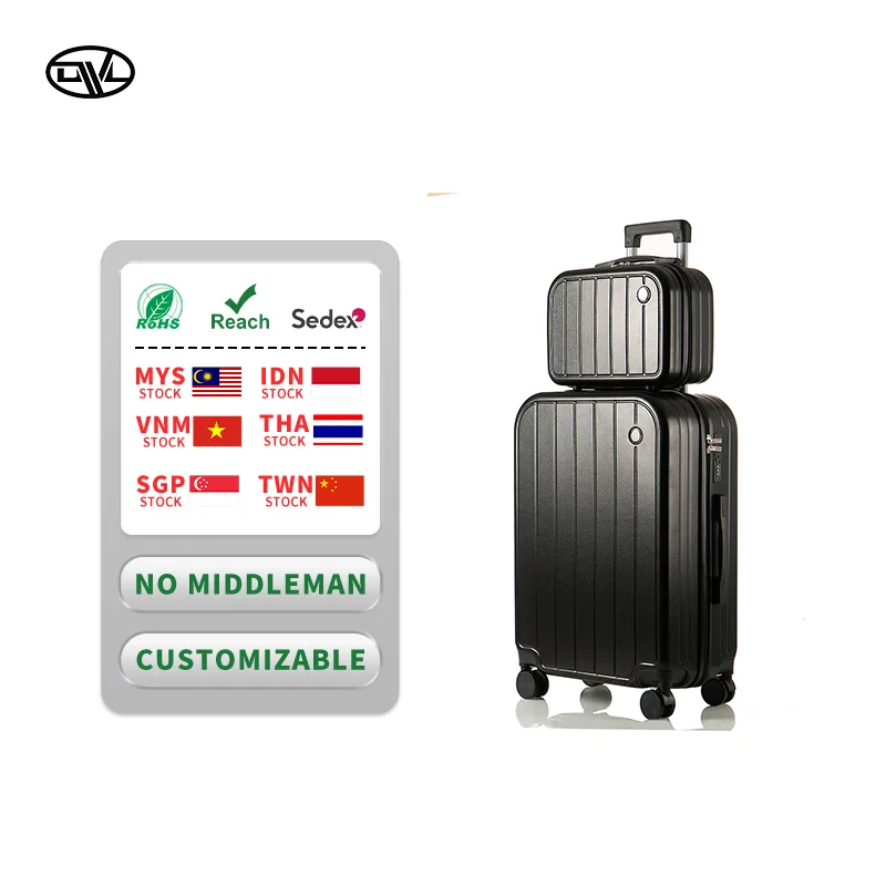 Stylish 4Pcs Durable ABS+PC Luggage Set Scratch-Resistant Smooth Spinner Wheels Modern Carton Classic Waterproof for Travel