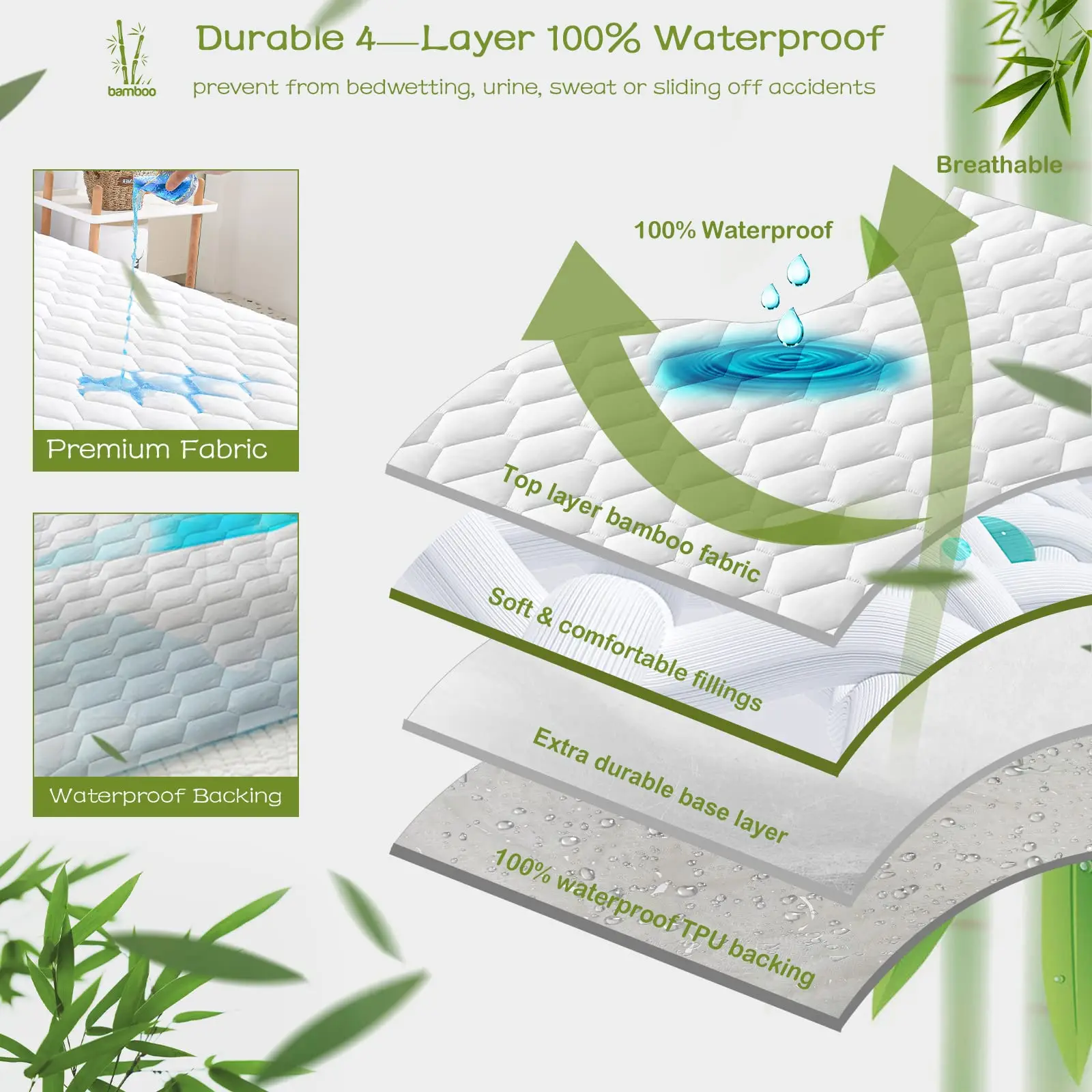 OEM Hypoallergenic Fitted Waterproof Bed Cover