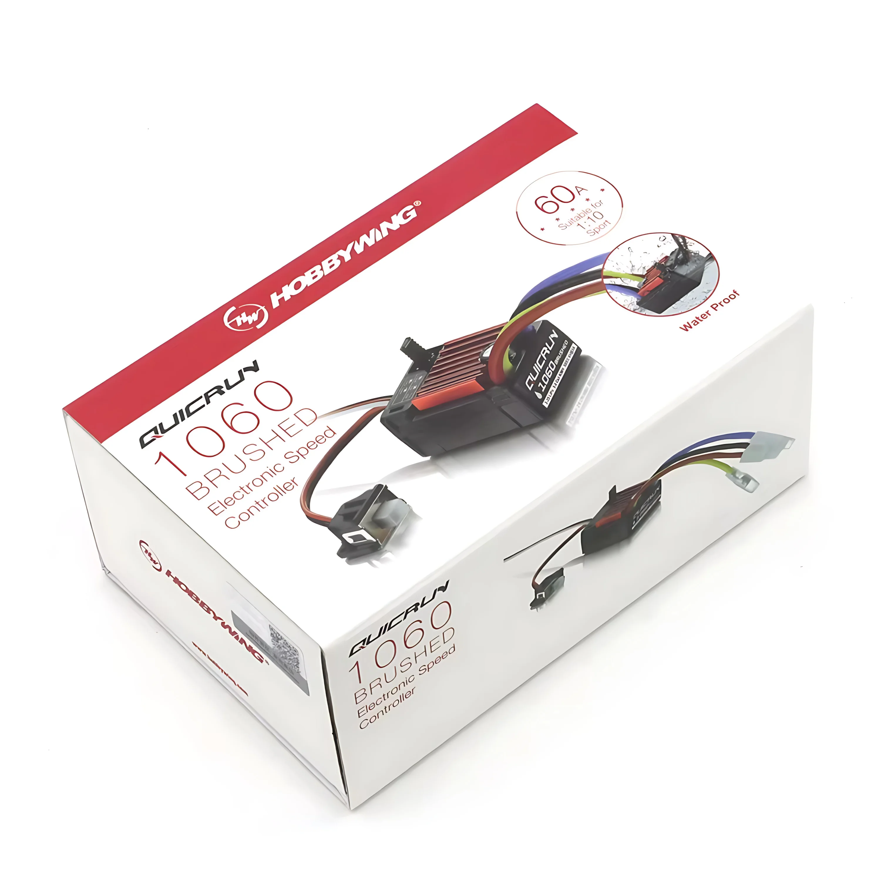 Waterproof Brushed 60A ESC For 1/10 RC Cars - 1060 ESC For Touring Cars, Buggies, Crawlers & Tanks