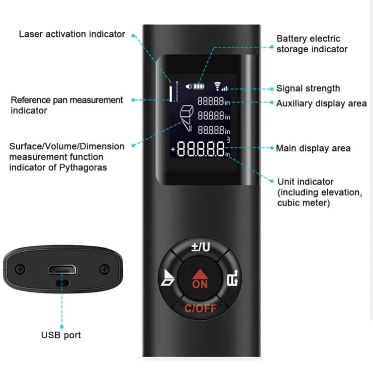 product usb charging mini intelligent multi function laser distance meter intelligent multi identifier-14