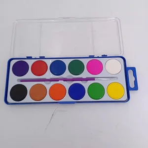 CX1-043 National Paints Prices 12 Colors Watercolour Travel Palette Palette Set Solid Watercolor with 1 Brush
