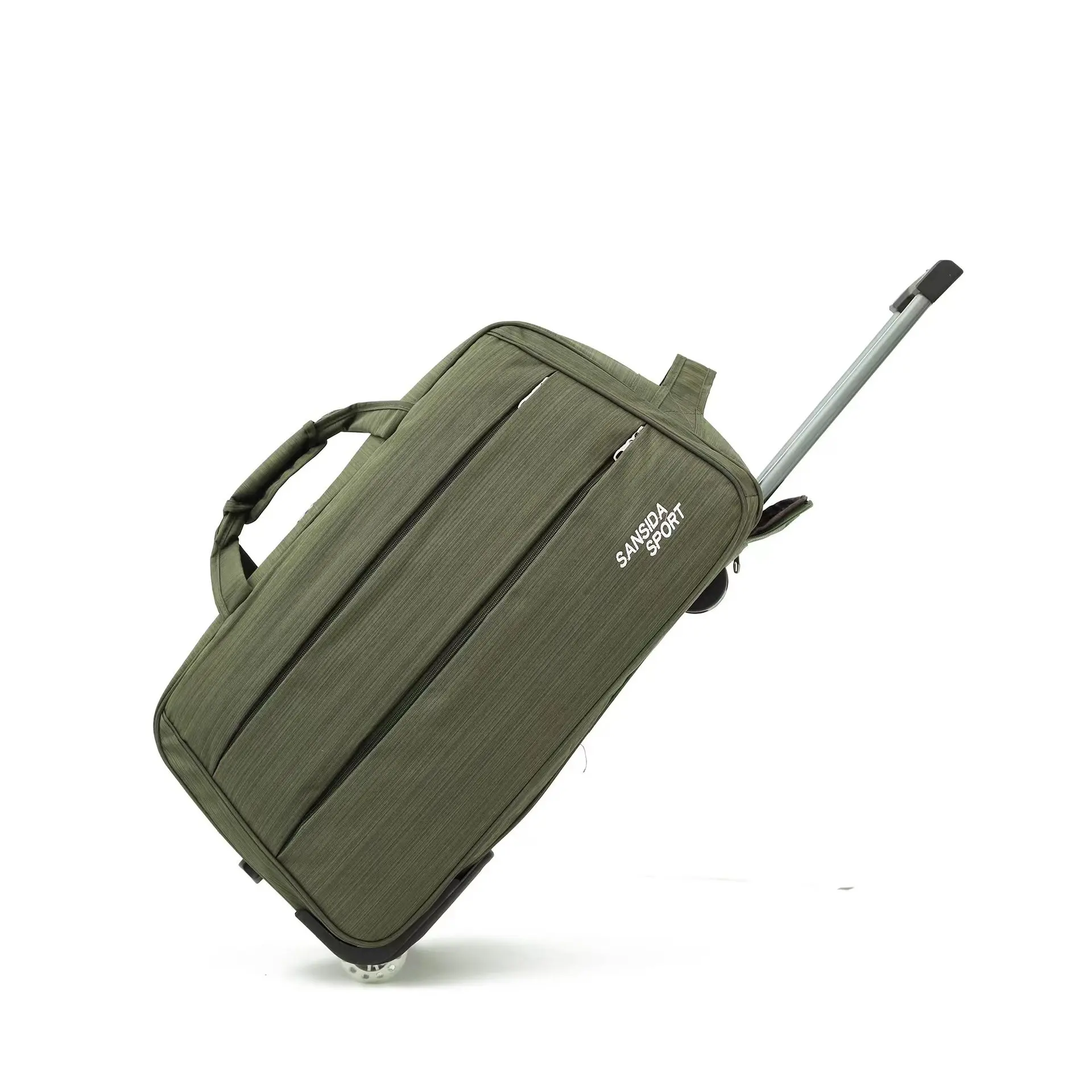 24 Inch  60*30*35 cm Custom logo Camel Purple Navy Oxford Cloth Folding Trolley Travel Luggage Bag With Double Zipper Pockets