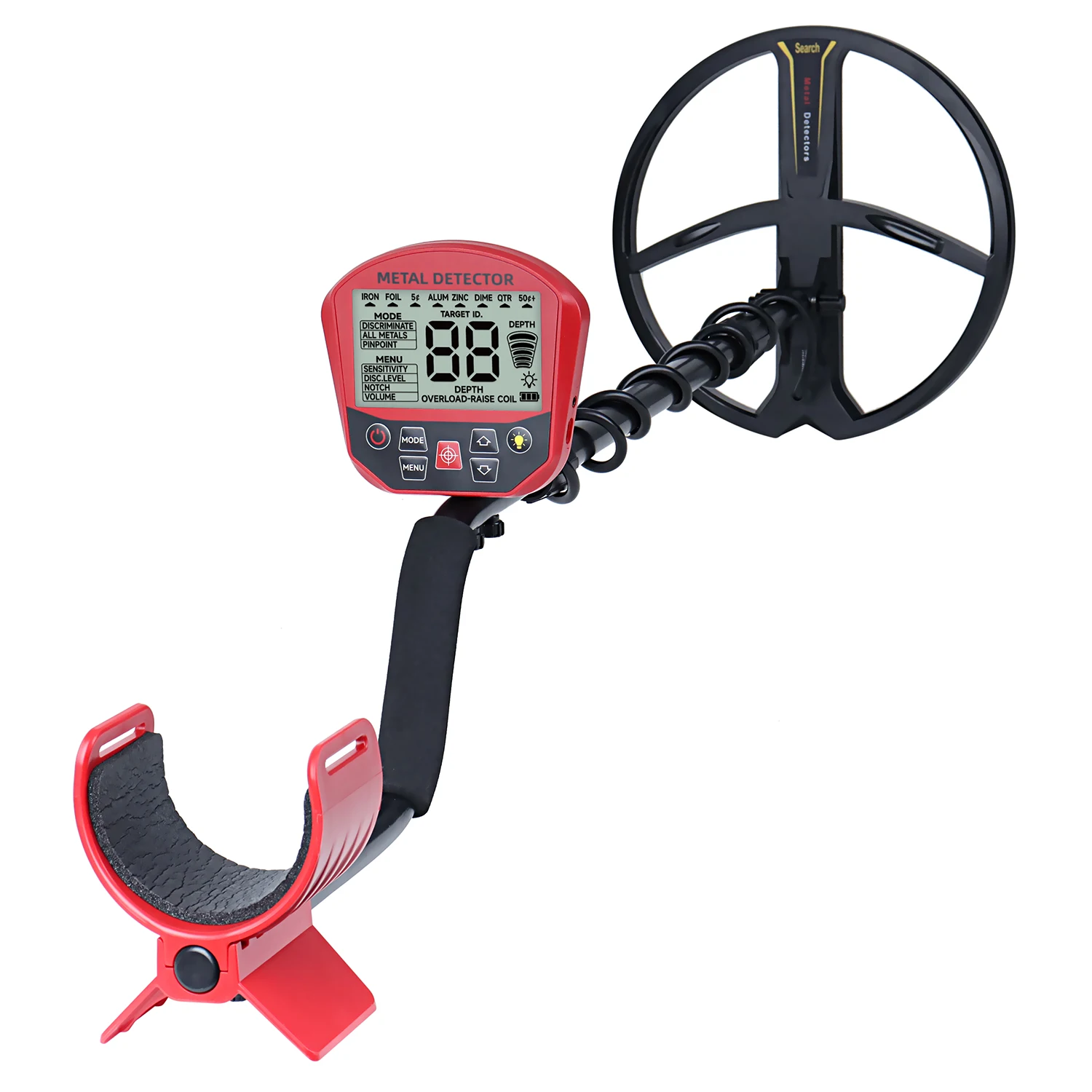 Gt958 Red Hobby Waterproof Adjustable High Accuracy Metal Detectors ...