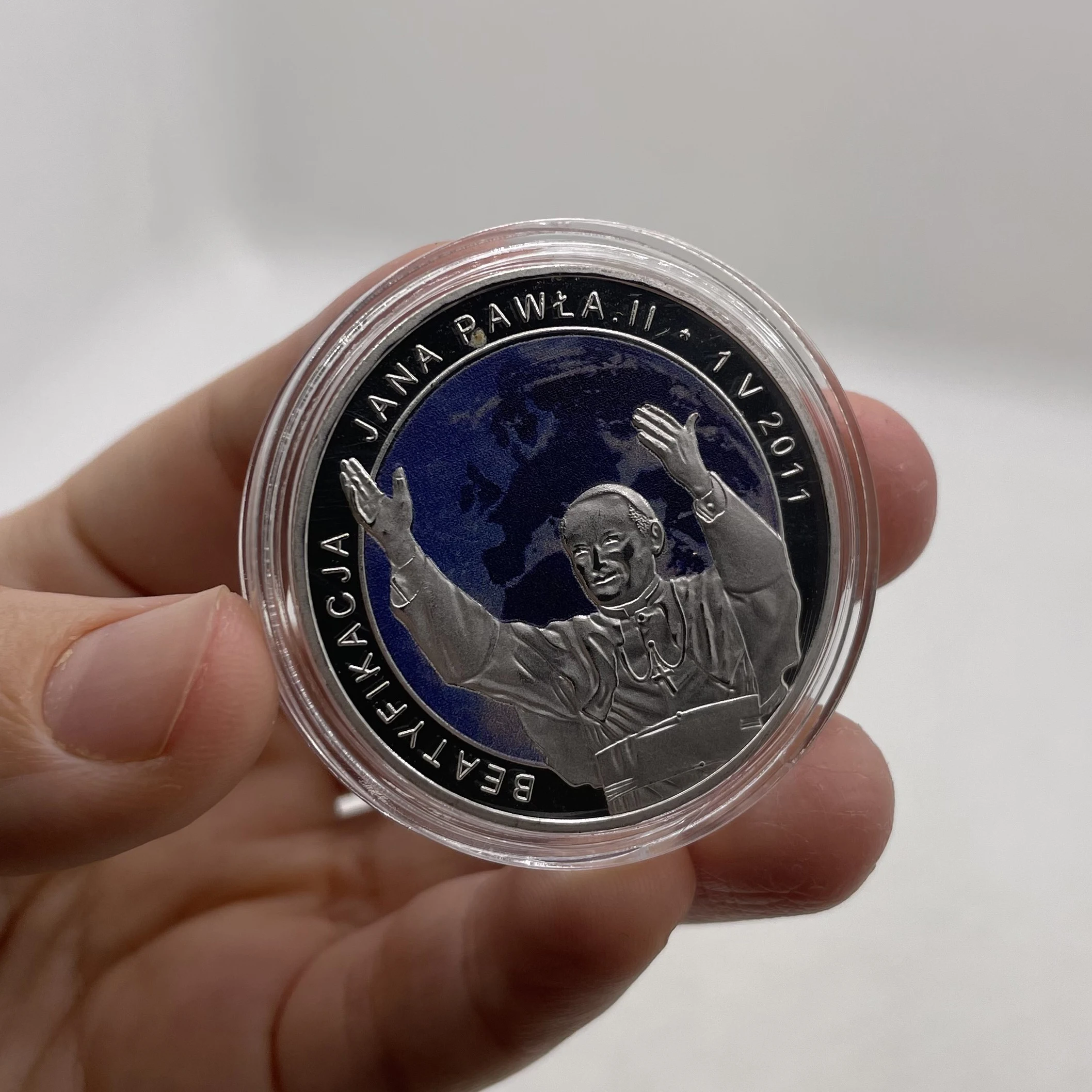 Beatyfikacja Jana Pawla II Rzeczpospolitaポーランドのお土産コレクションとギフト用の銀メッキポールコイン