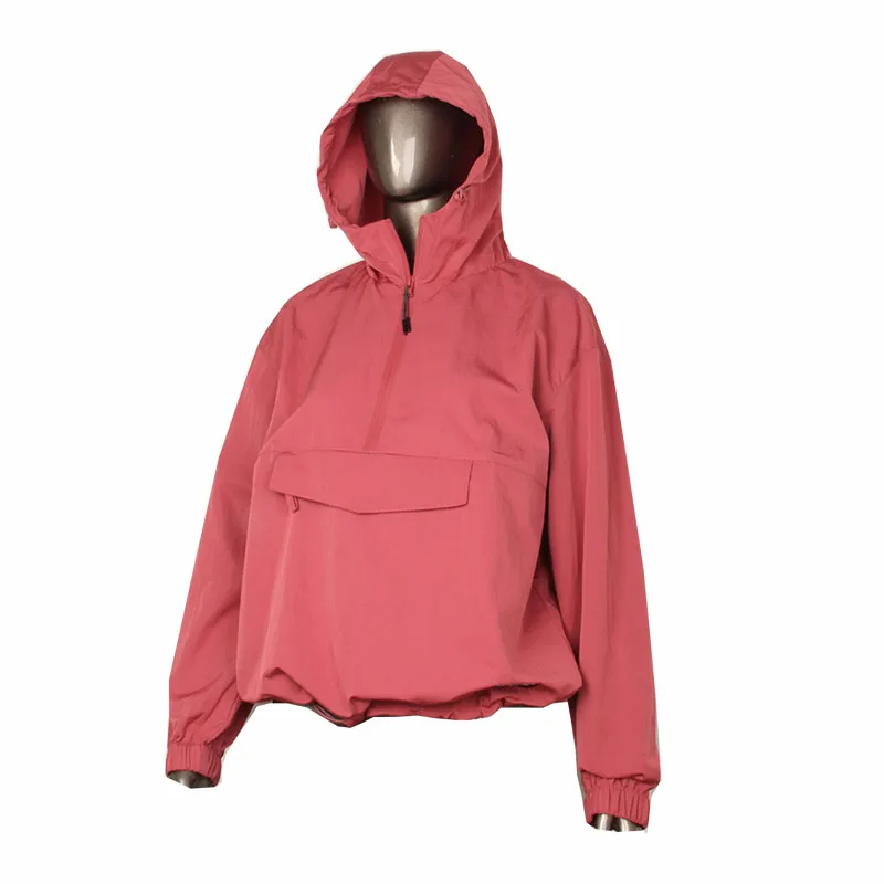 half zip pullover windbreaker womens