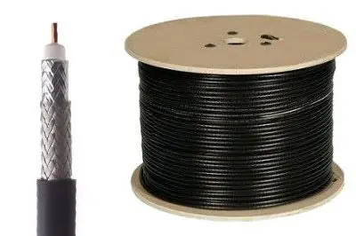 Cable coaxial de aislamiento de PE sólido de bajas pérdidas Rg50 de 8 ohmios