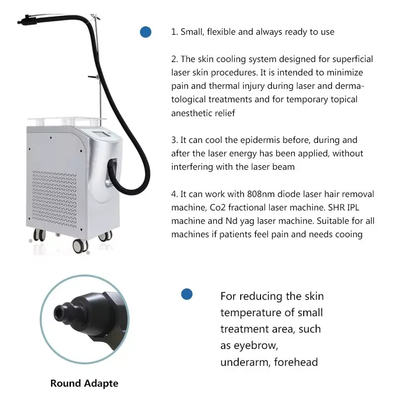 Skin Air Cooler -25C Zimmer Chiller cryo 6 therapy Cold Air Skin Cooling Machine For Laser Treatment Zimmer Cooling Machine
