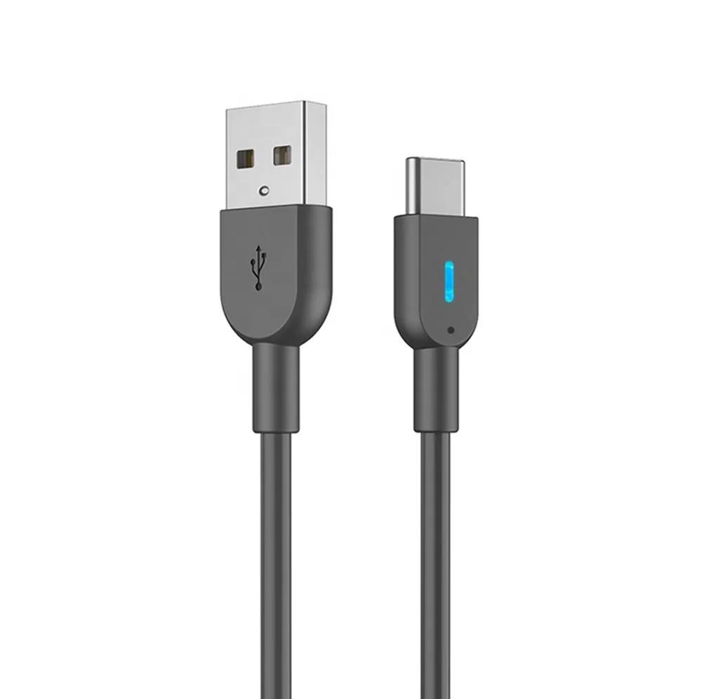 Бесплатный образец светодиодного usb-кабеля для передачи данных типа c TPE usb c harging кабеля для мобильного телефона