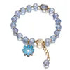 Bracciale piccolo con margherite-blu scuro