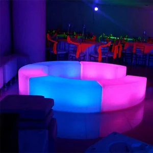 Wedding and Party Hotel Lobby Lounge Chesterfield Sofa Modular Plastic LED Living Room Furniture for Bar Club